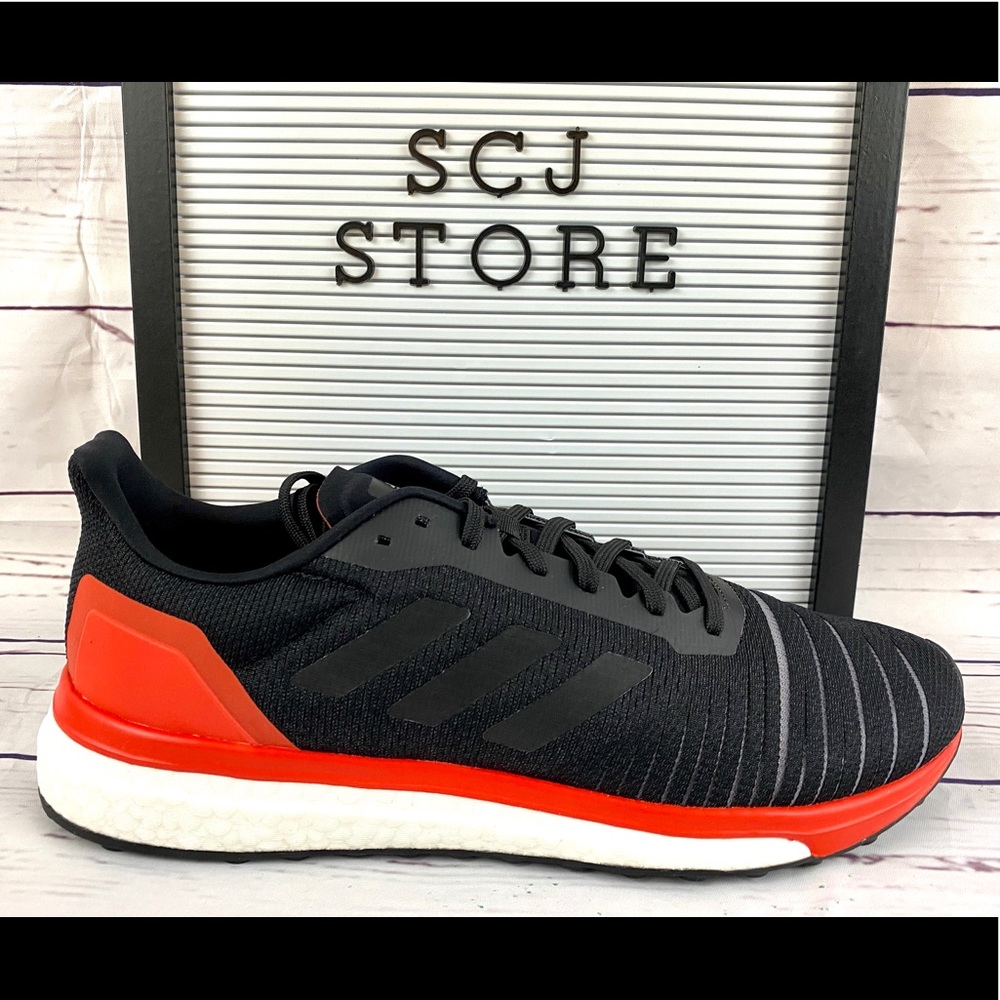 ADIDAS SOLAR DRIVE BOOST RUNNING SHOES BLACK RED